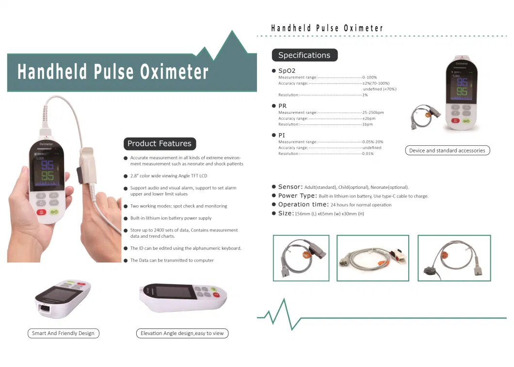 Factory Price Handheld Vital Sign Monitor Equipment Portable Multiparameter Pulse Oximeter