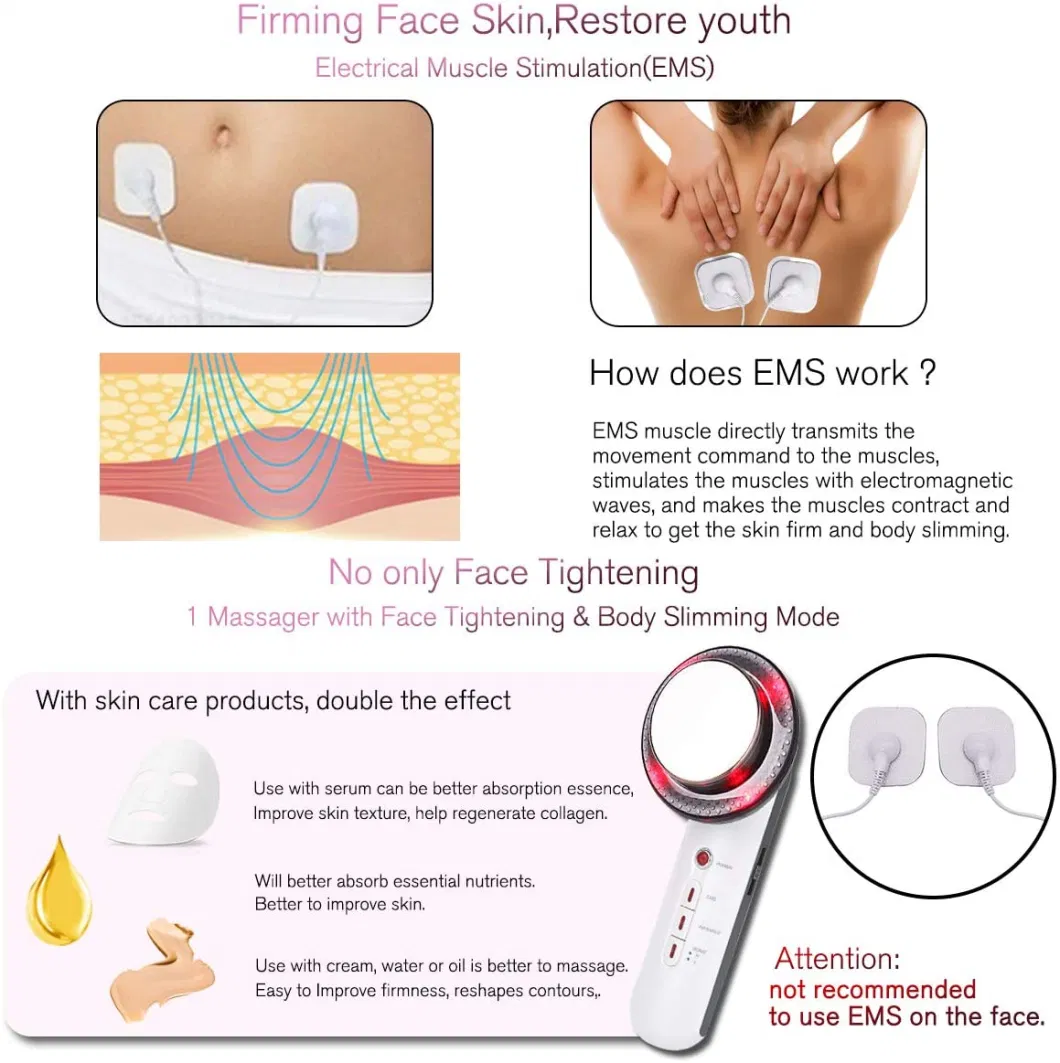 Portable Home Use Tens EMS Slimming Ultrasonic Cavitation Beauty Weight Loss Device