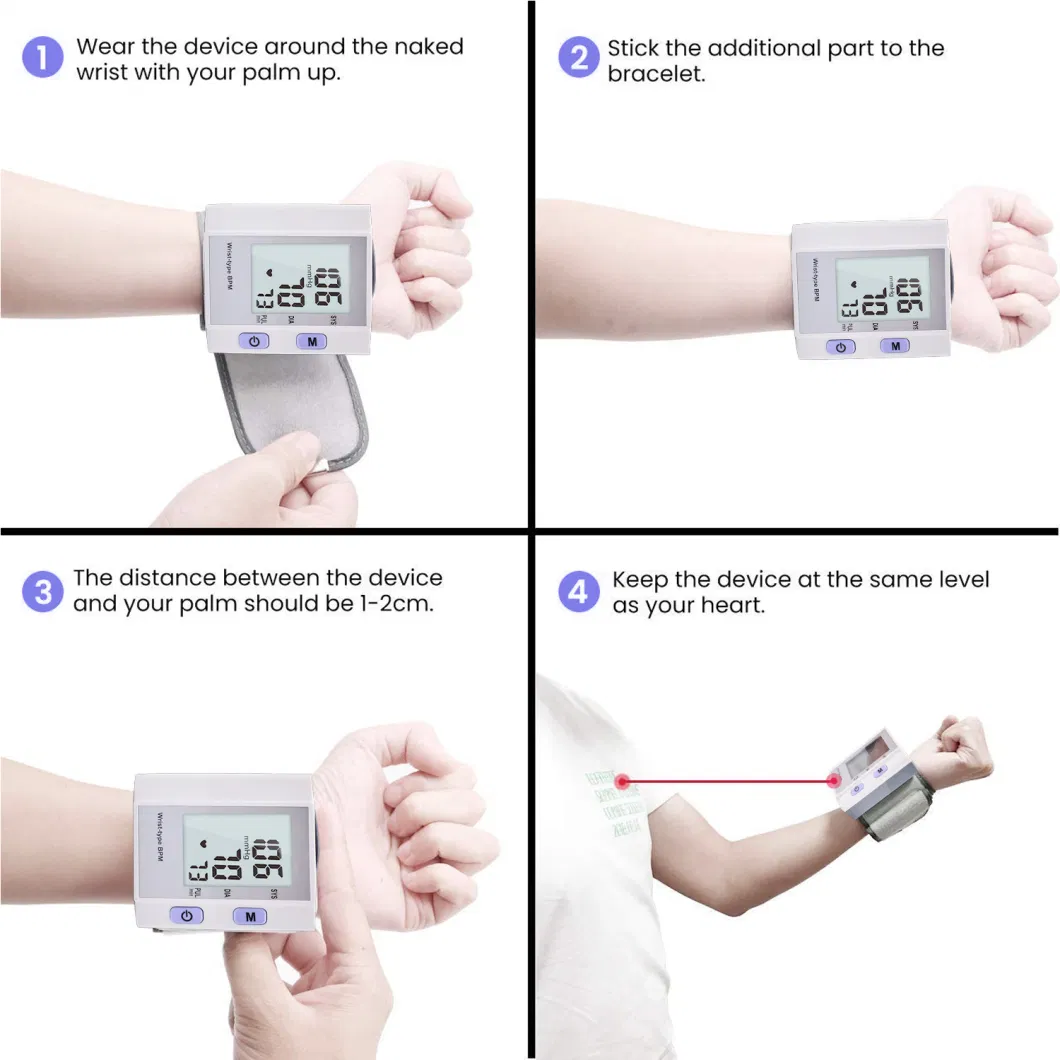 CE&FDA LCD Digital Heart Beat Rate Wrist Sphygmomanometer Automatic Blood Pressure Monitor
